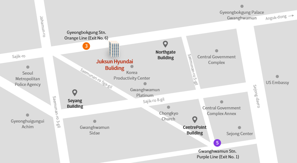 Juksun Hyundai Building map